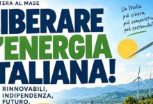 Locandina dell'appello «Liberare l'energia italiana» promosso dal gruppo Rinnovabili per l'Italia, ottobre 2026