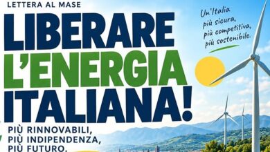 Locandina dell'appello «Liberare l'energia italiana» promosso dal gruppo Rinnovabili per l'Italia, ottobre 2026