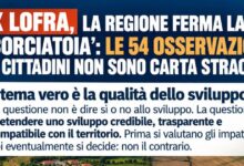 Grafica dei Comitati spontanei Teolo ed ex Cima sull'area ex Lofra di Treponti: confronto tra stato attuale e progetto di riqualificazione