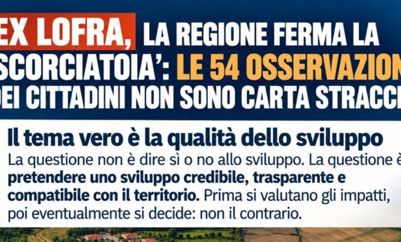 Grafica dei Comitati spontanei Teolo ed ex Cima sull'area ex Lofra di Treponti: confronto tra stato attuale e progetto di riqualificazione