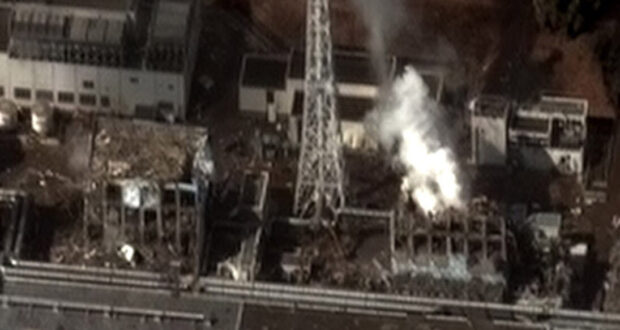 Immagine satellitare della centrale di Fukushima Daiichi dopo il disastro dell'11 marzo 2011